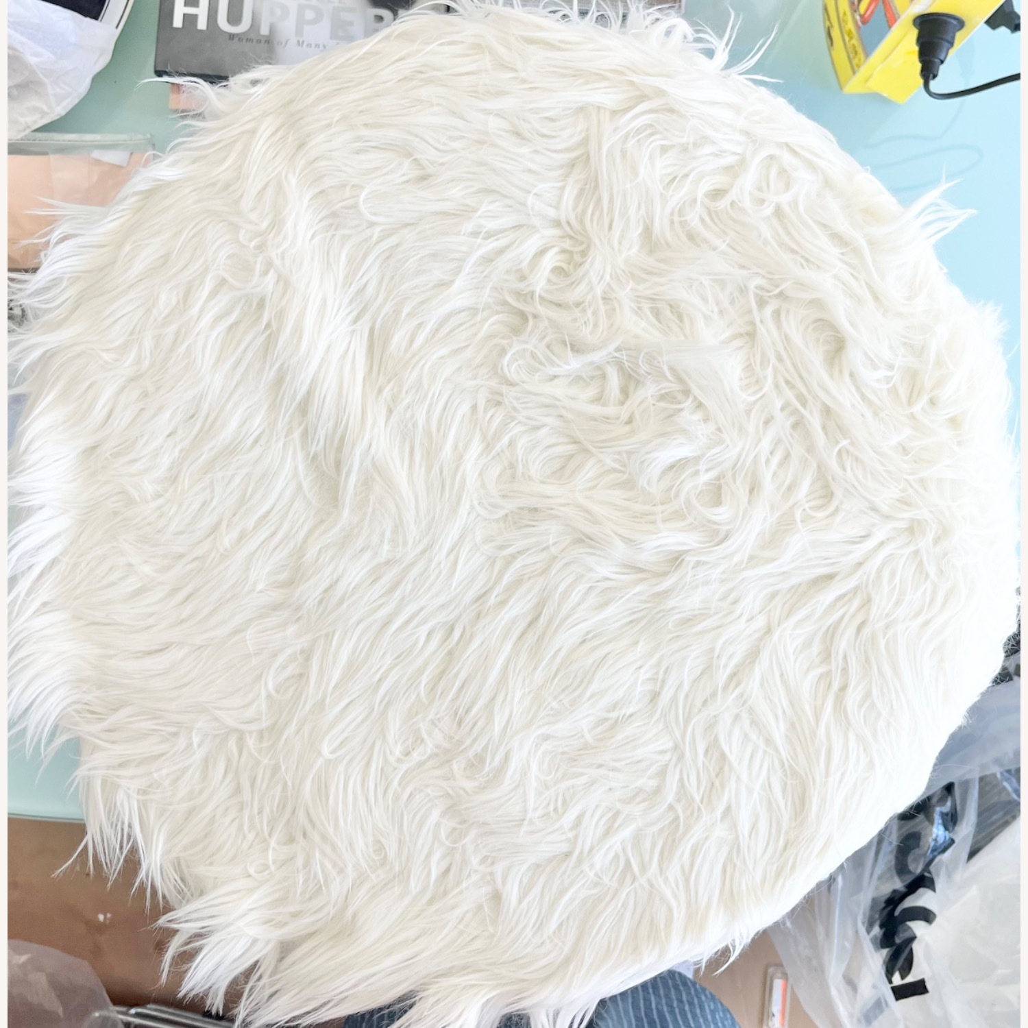 Nicole Miller Inspired Homes White Ottoman - image-12