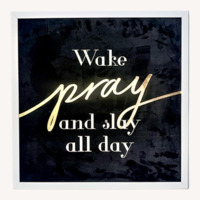 Black Velvet Wall Art "Wake, Pray, Slay"