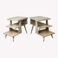  Pair of Vintage Three-Tier Step End Tables