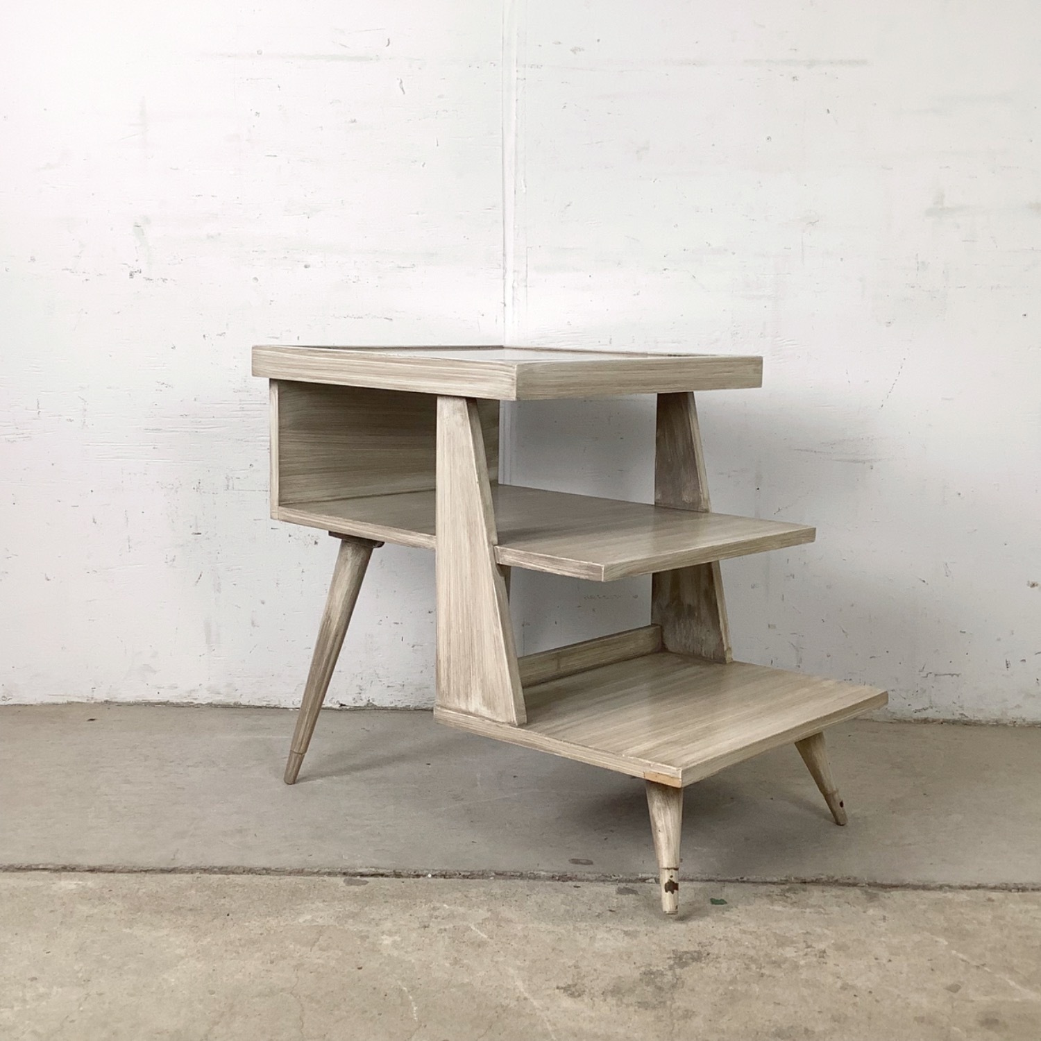  Pair of Vintage Three-Tier Step End Tables - image-5