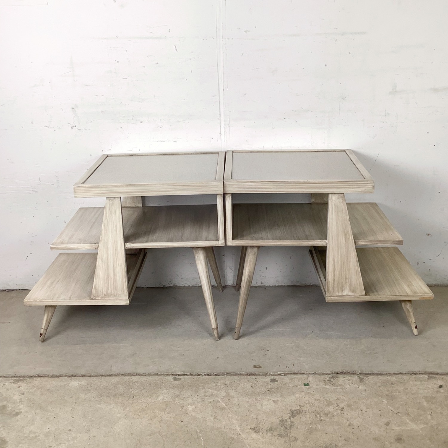  Pair of Vintage Three-Tier Step End Tables - image-2