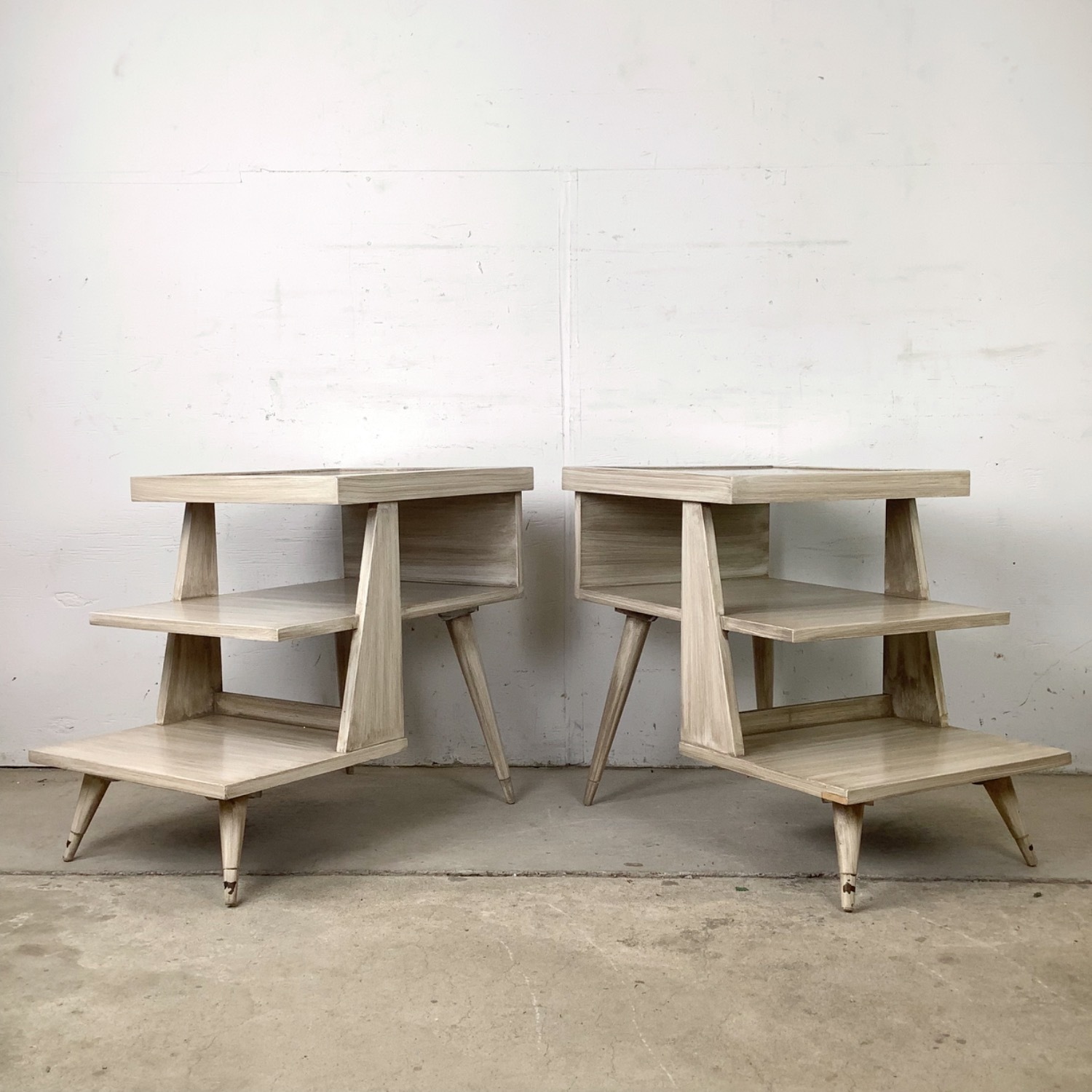  Pair of Vintage Three-Tier Step End Tables - image-22