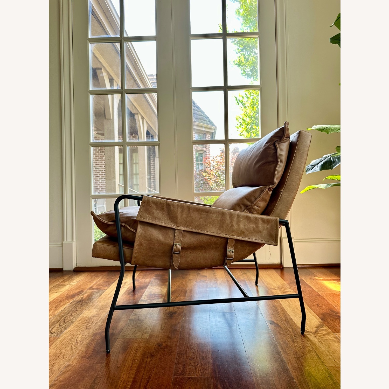 Four Hands Light Brown Leather Accent Chair - image-2