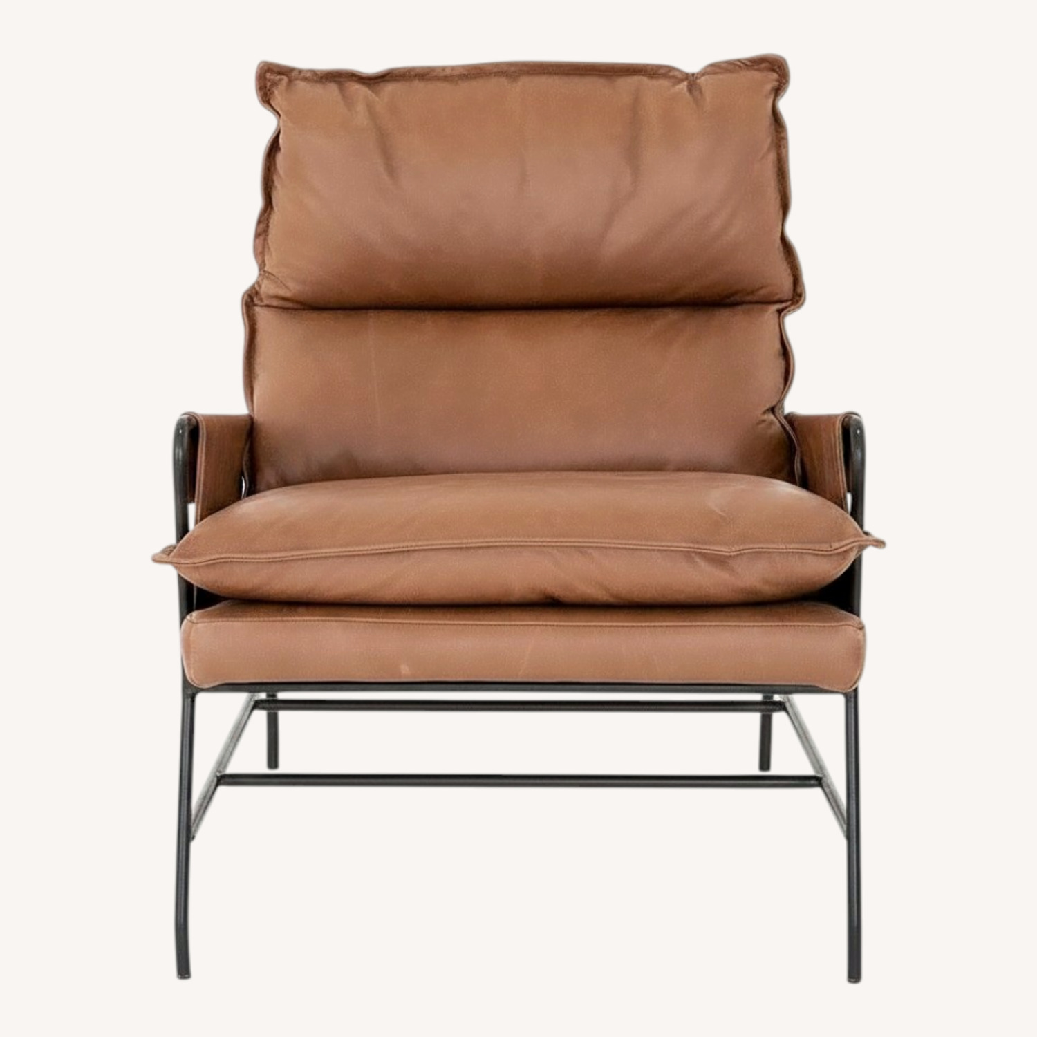 Four Hands Light Brown Leather Accent Chair - image-0