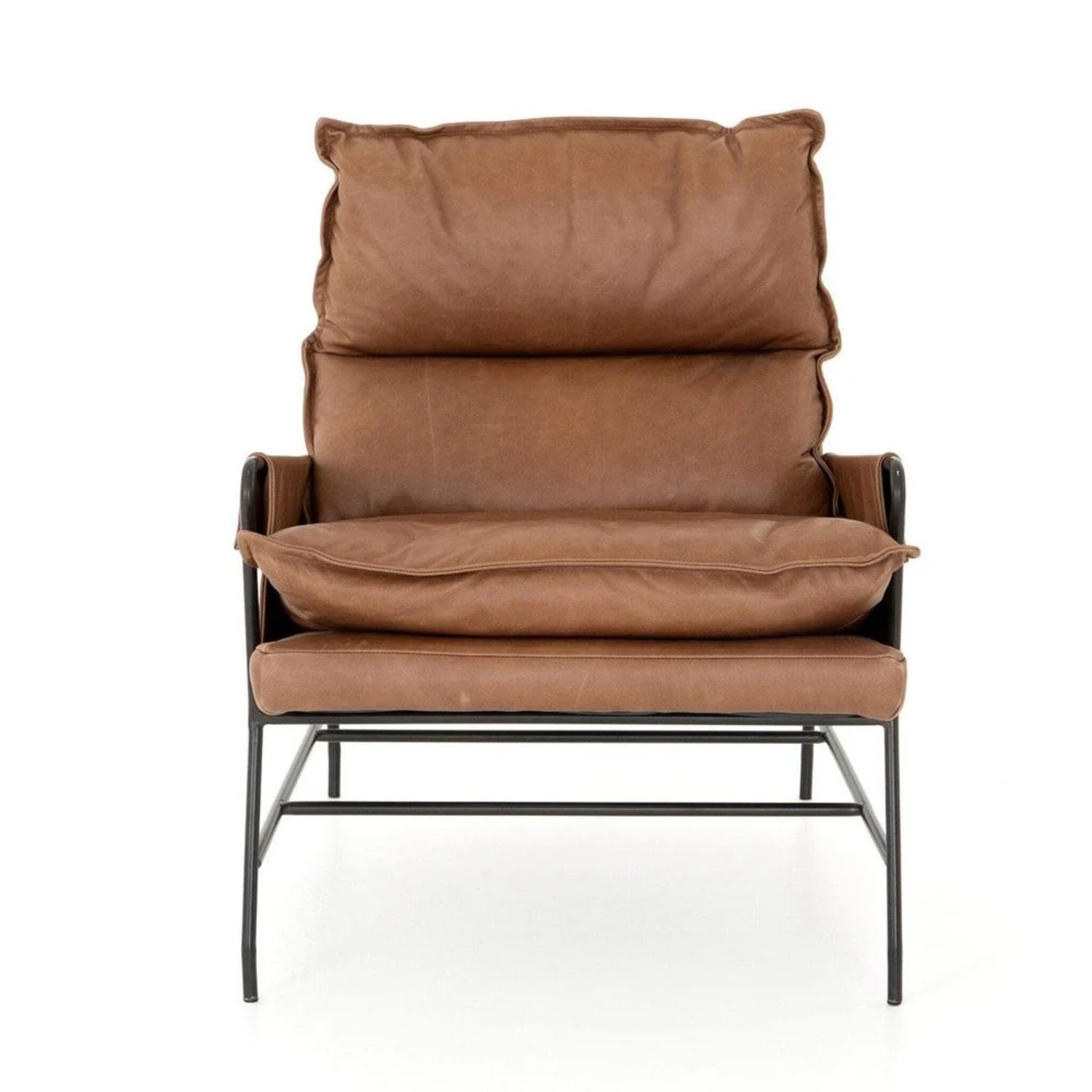 Four Hands Light Brown Leather Accent Chair - image-7