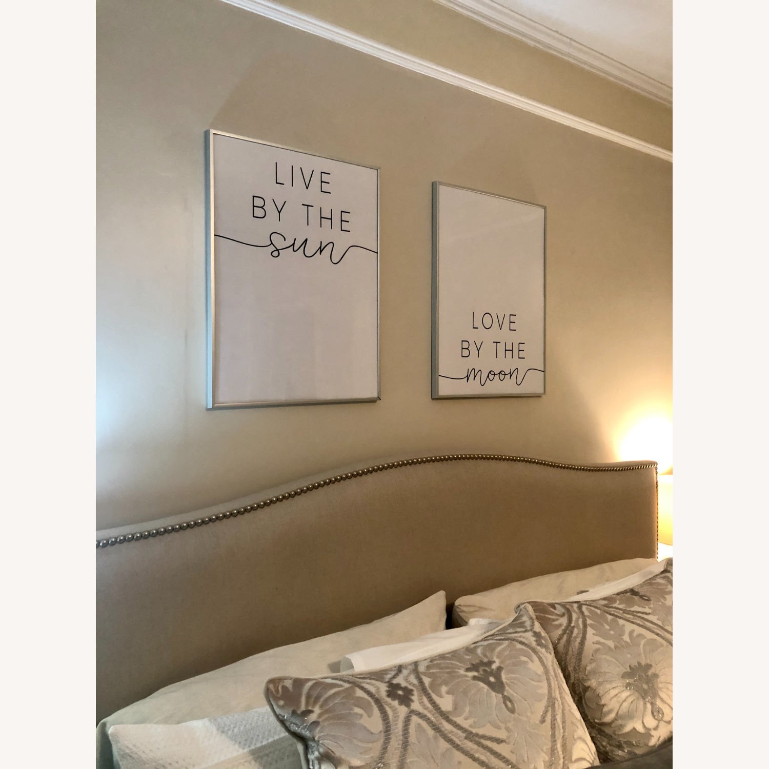 Crate & Barrel Colette Natural Linen King Bed - image-3