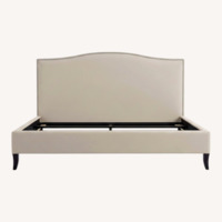 Crate & Barrel Colette Natural Linen King Bed