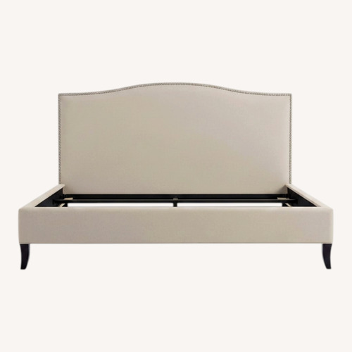 Used Crate & Barrel Colette Natural Linen King Bed for sale on AptDeco