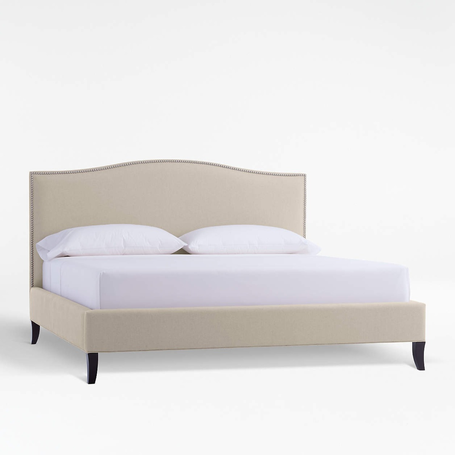 Crate & Barrel Colette Natural Linen King Bed - image-1