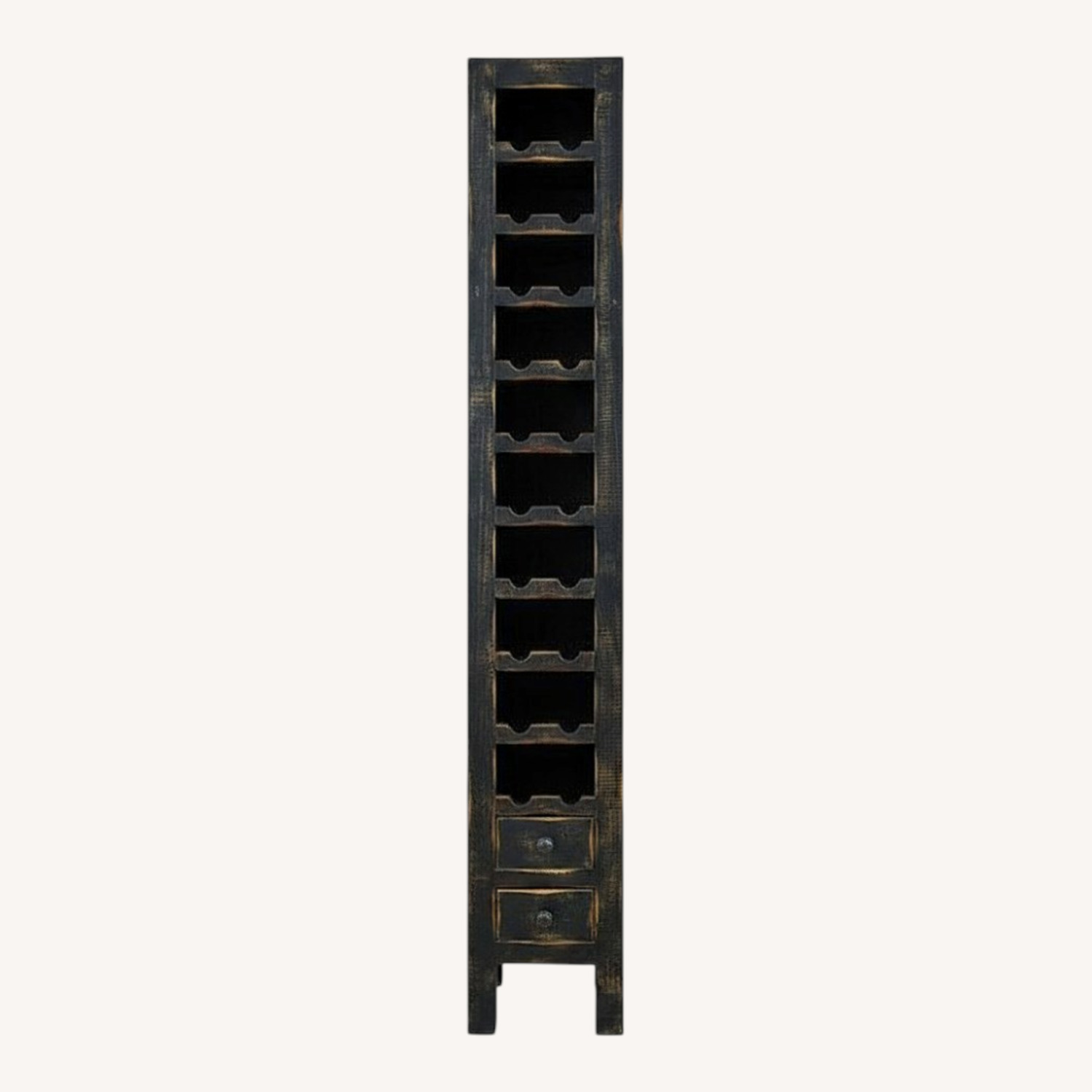 City Furniture Dark Brown Wood Winerack - image-0