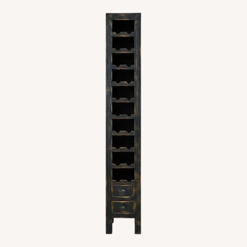 Used City Furniture Dark Brown Wood Winerack for sale on AptDeco