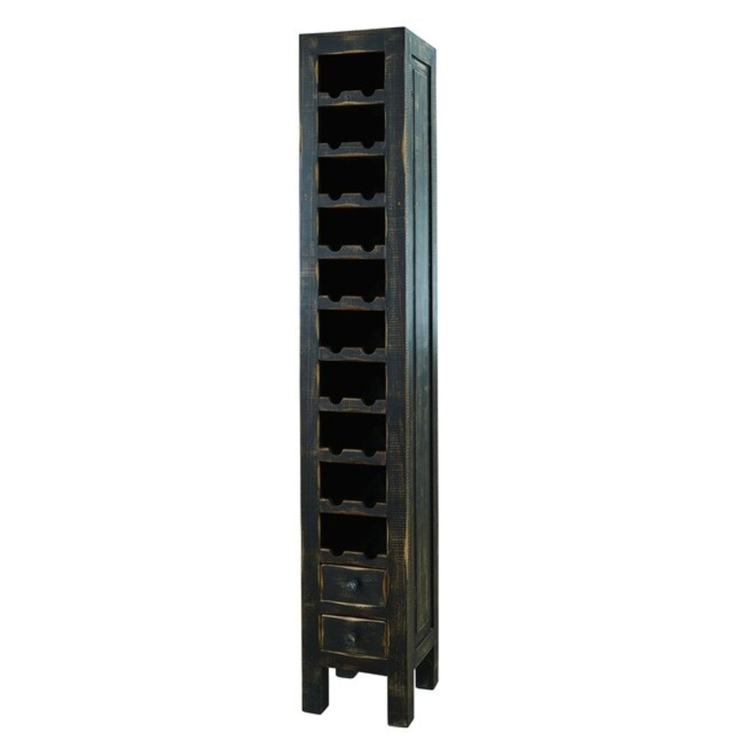 City Furniture Dark Brown Wood Winerack - image-5