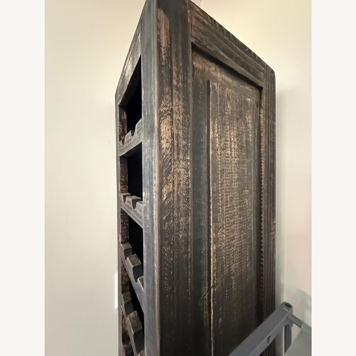 City Furniture Dark Brown Wood Winerack - image-2