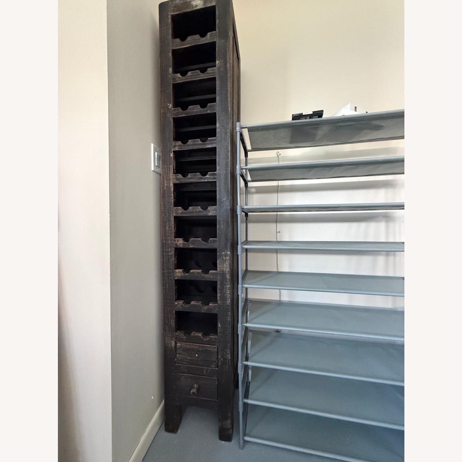 City Furniture Dark Brown Wood Winerack - image-3