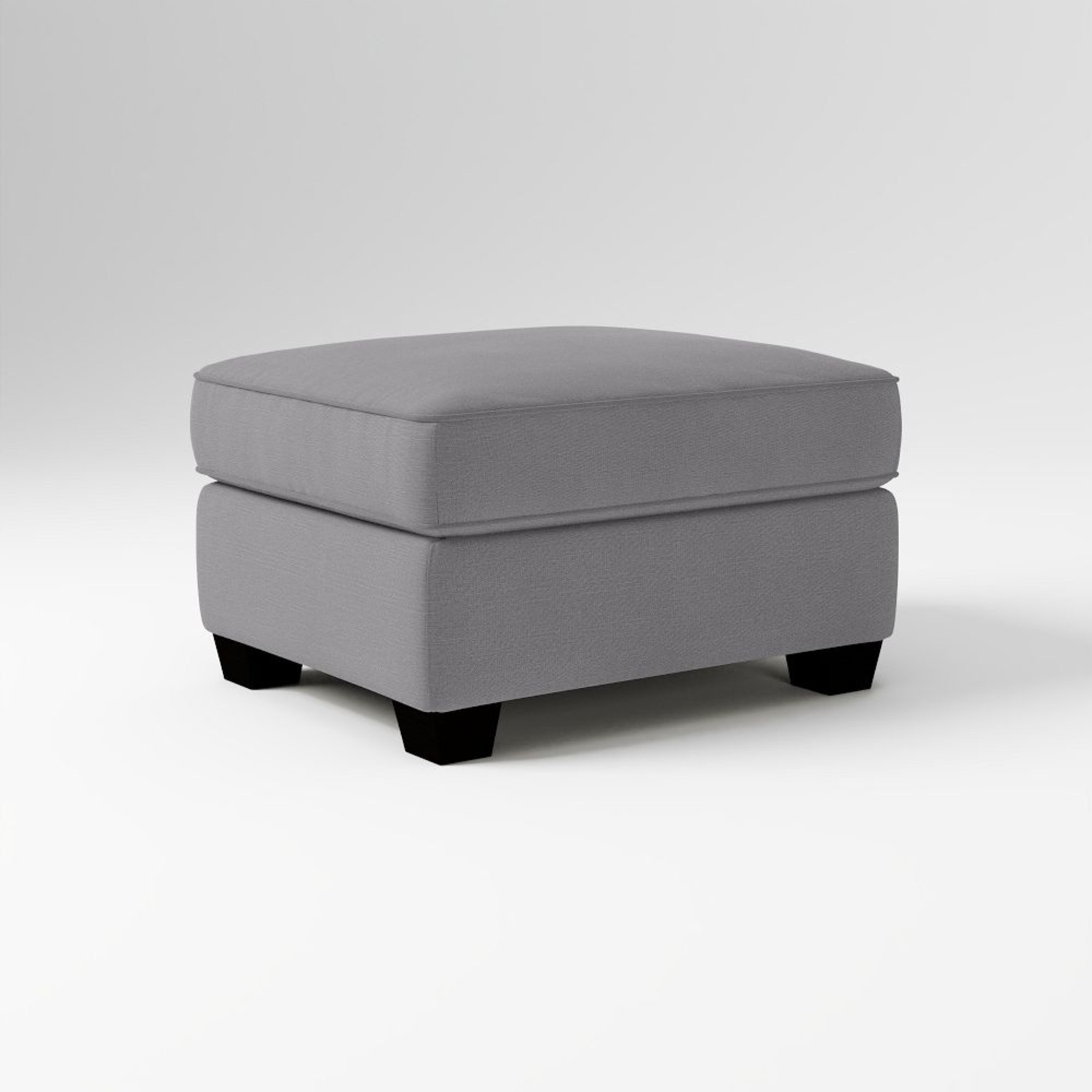 West Elm Henry Light Gray Ottoman - image-5