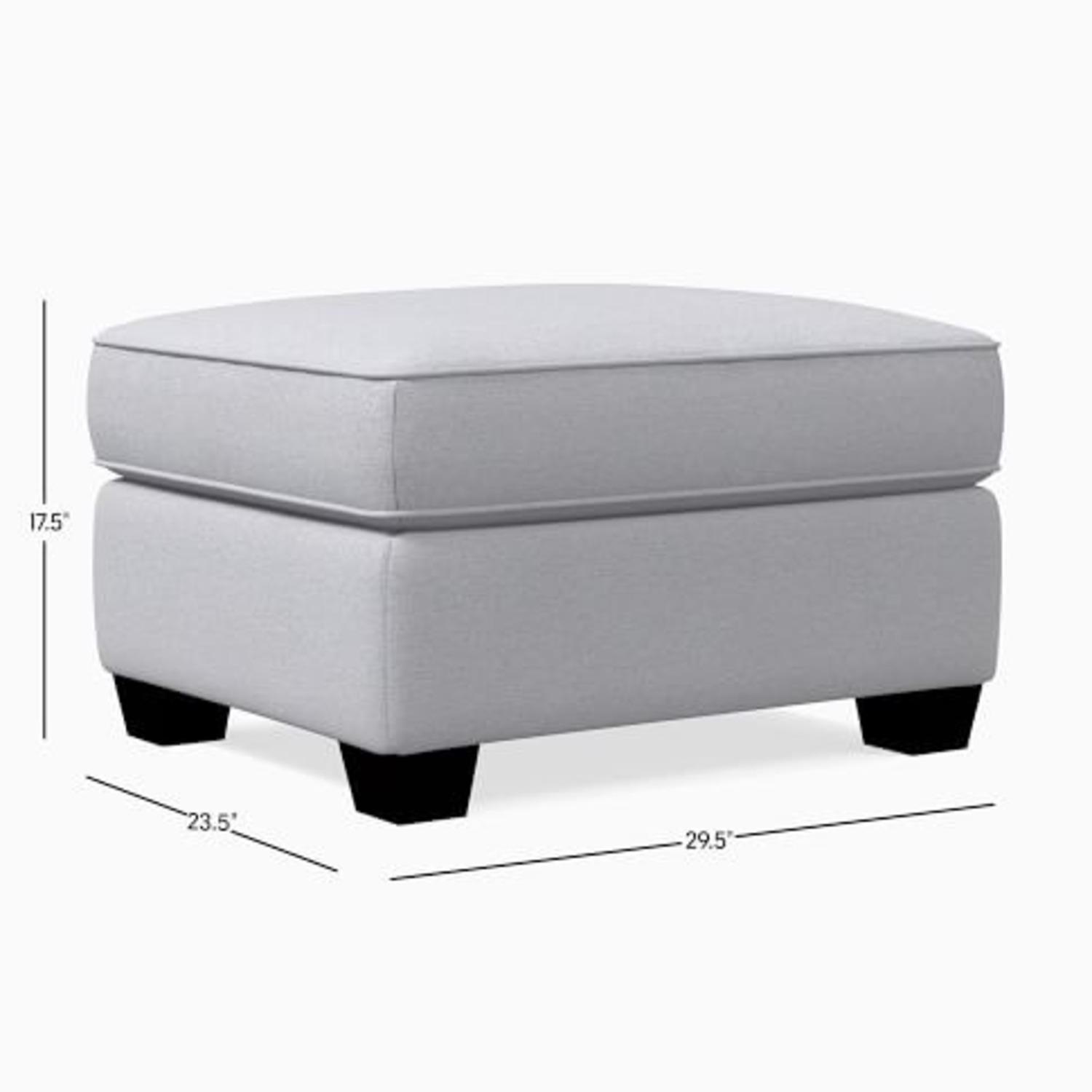West Elm Henry Light Gray Ottoman - image-4
