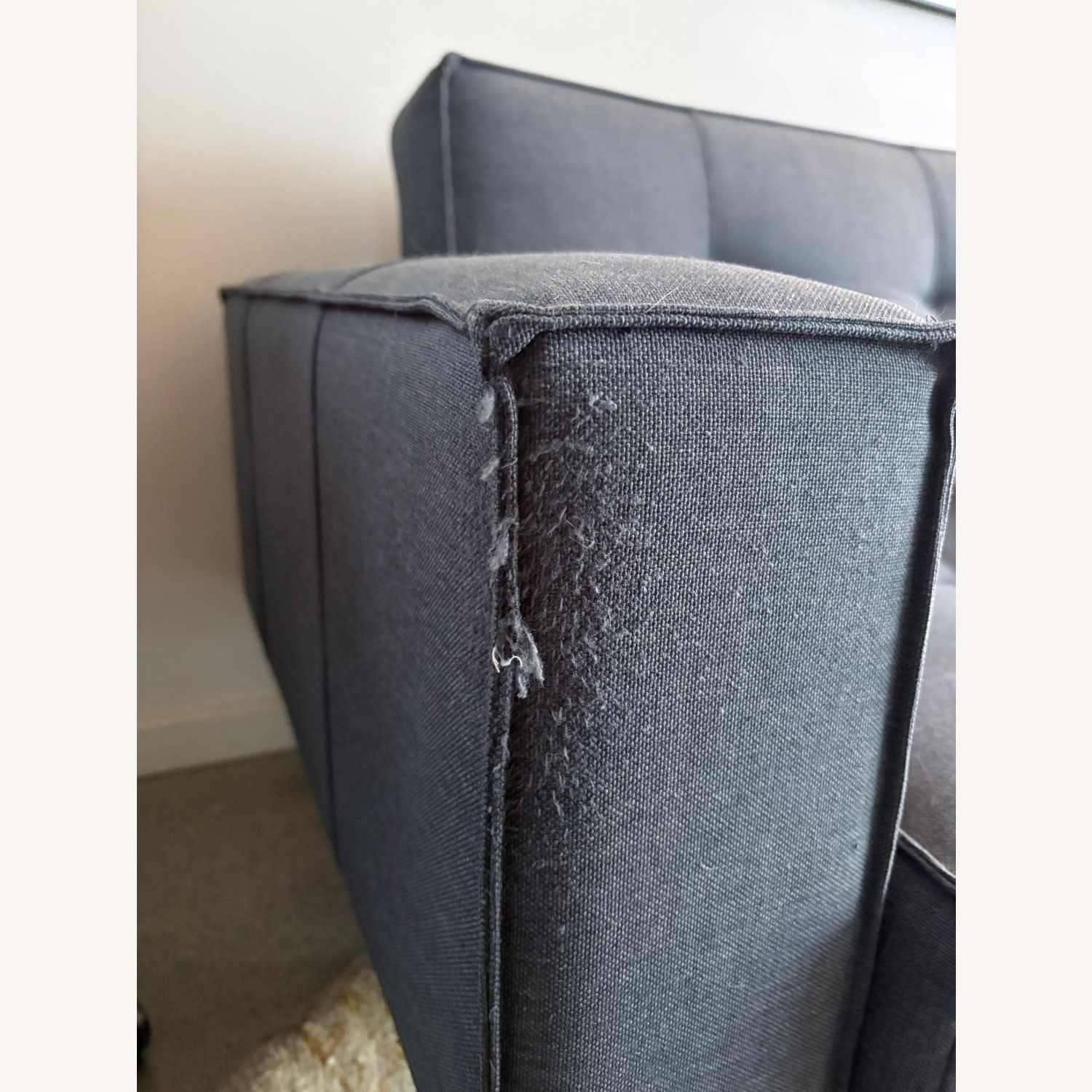 Blue Fabric 3+ Seater Sofa - image-4