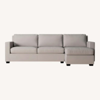 West Elm Henry Light Gray Velvet Chaise Lounge