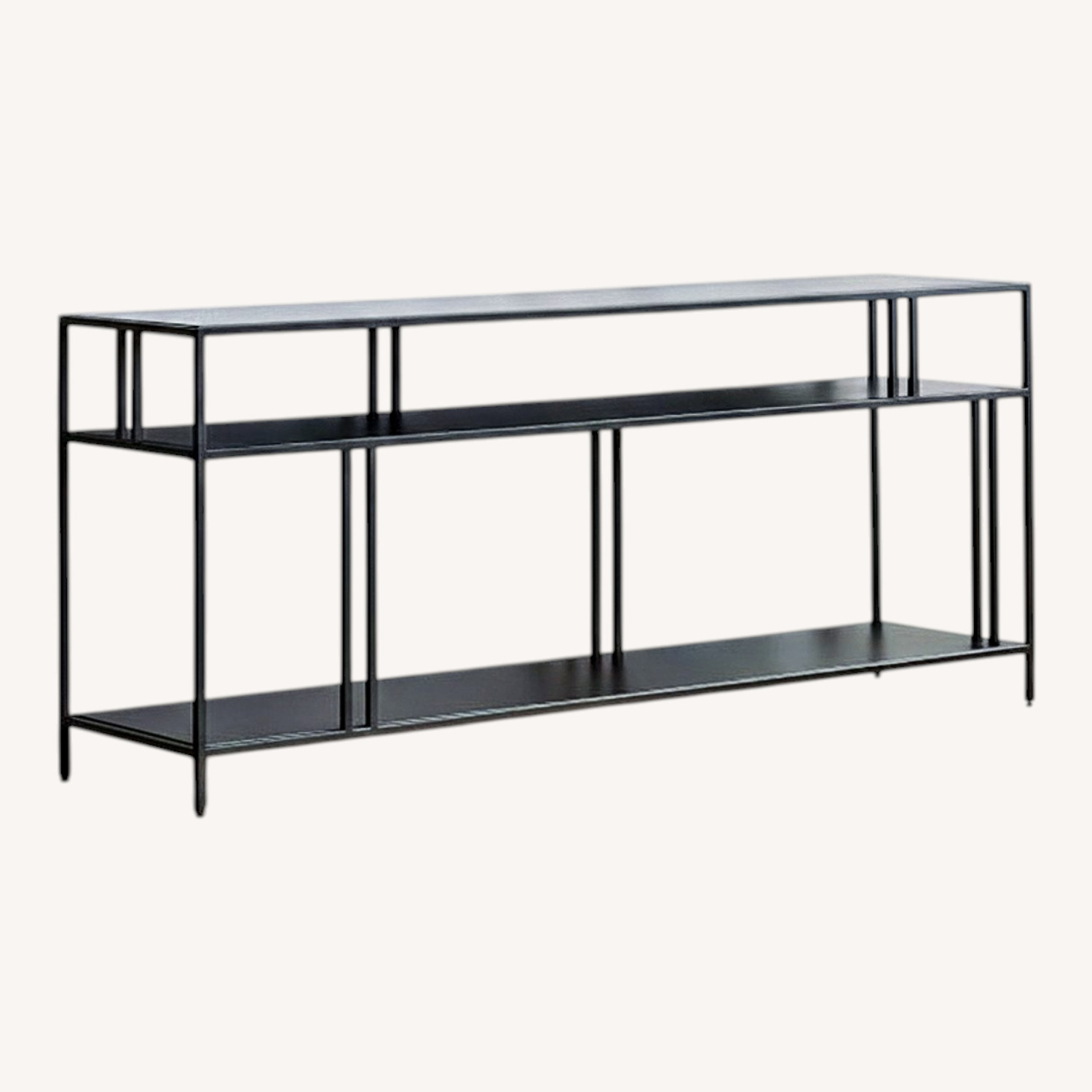 West Elm Dark Bronze Profile Metal Media Storage - image-0