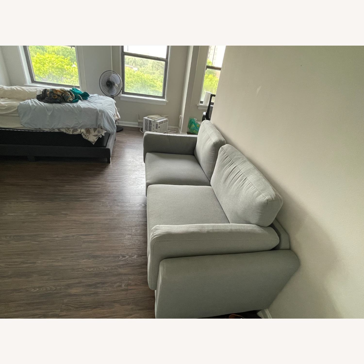 Vintage/Antique Light Gray Loveseat - image-2
