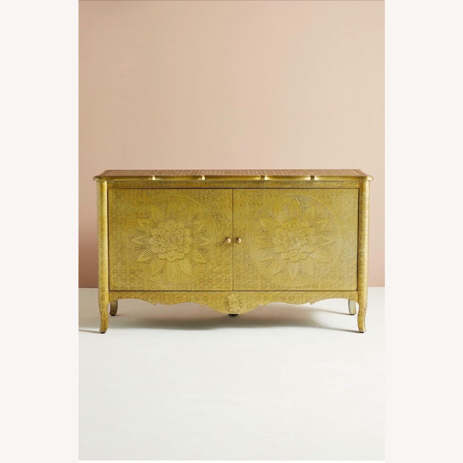 Anthropologie Hand Embossed Lotus Sideboard - image-1