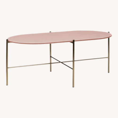 Used Article Silicus Pink Glass Coffee Table for sale on AptDeco