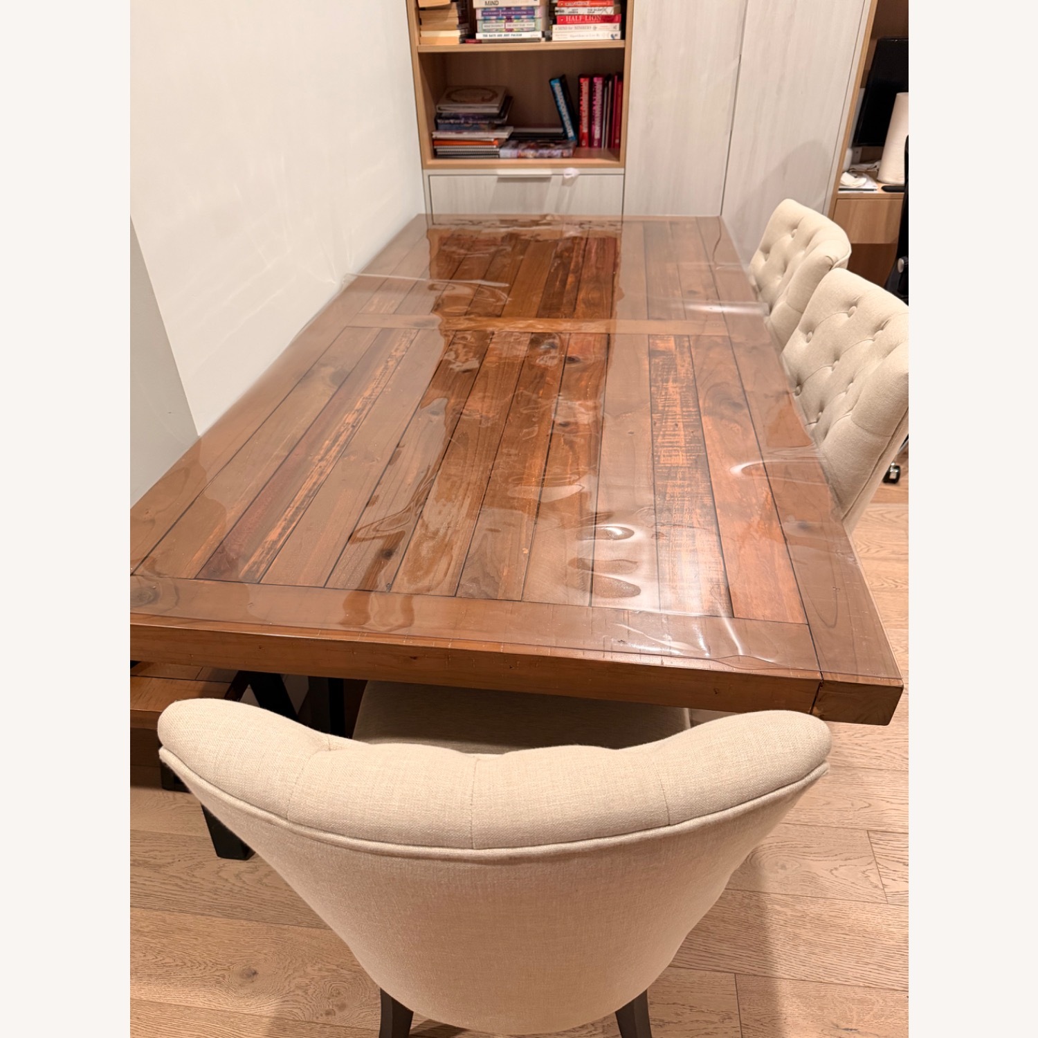 Wade Logan Dark Brown Wood Dining Table for 6-8 - image-1