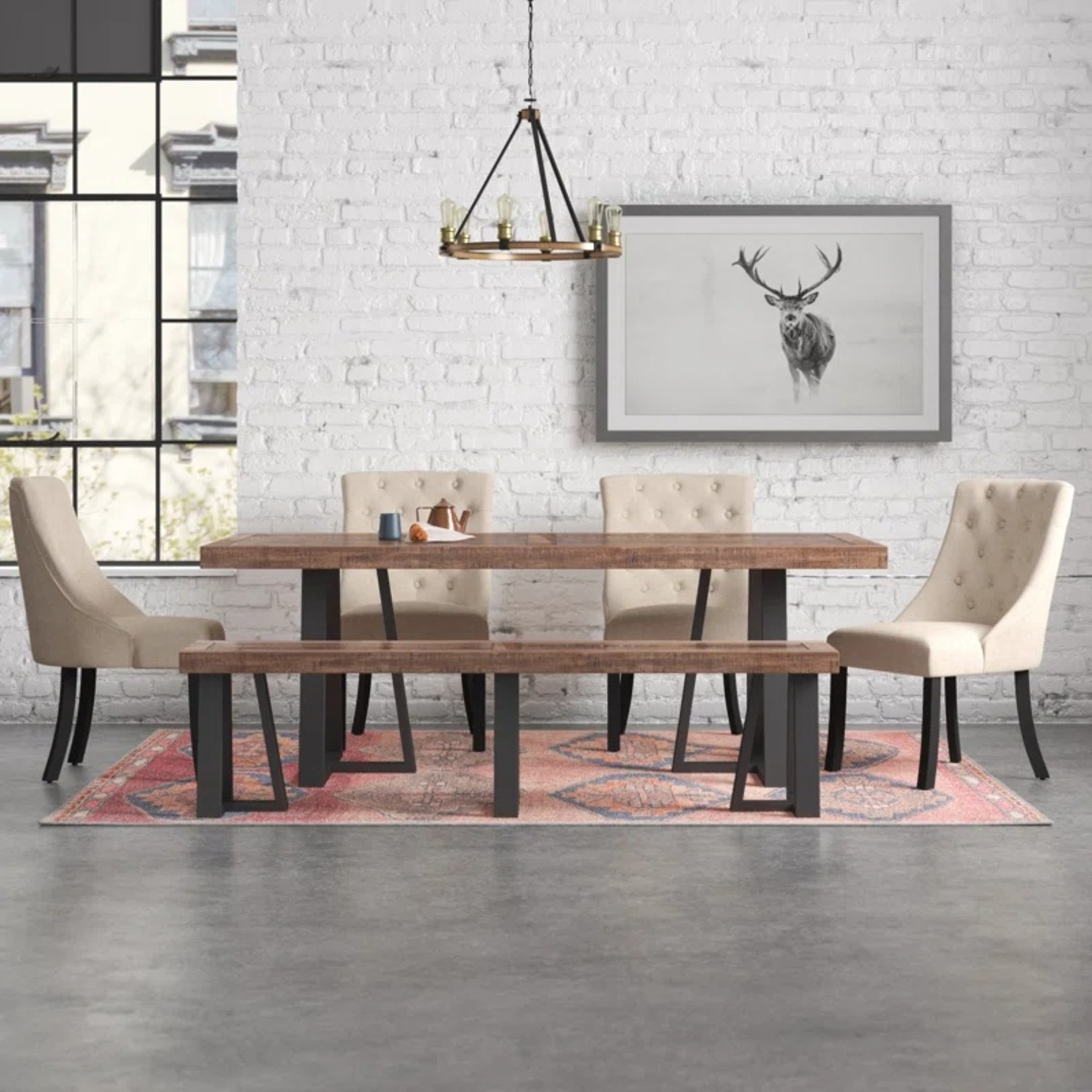 Wade Logan Dark Brown Wood Dining Table for 6-8 - image-5