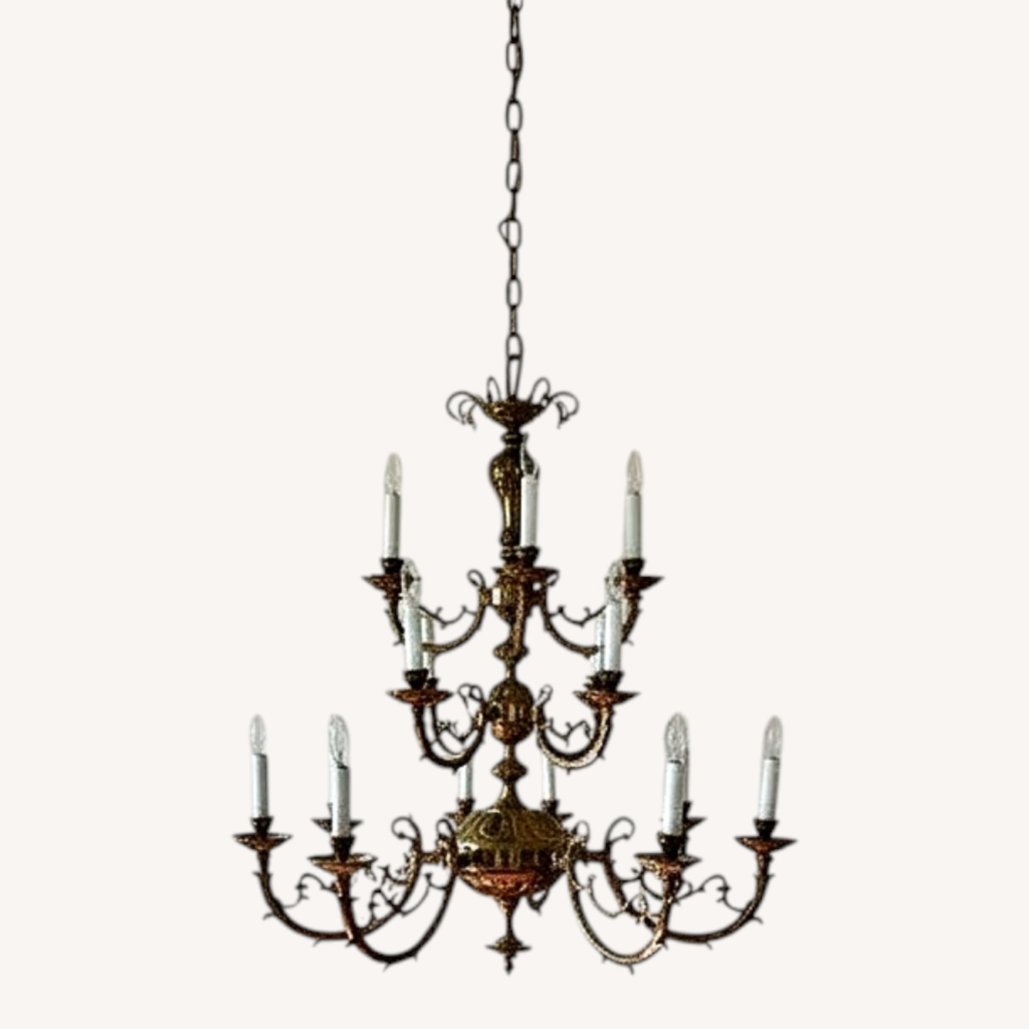 Vintage/Antique Brass Ceiling Lamp - image-0