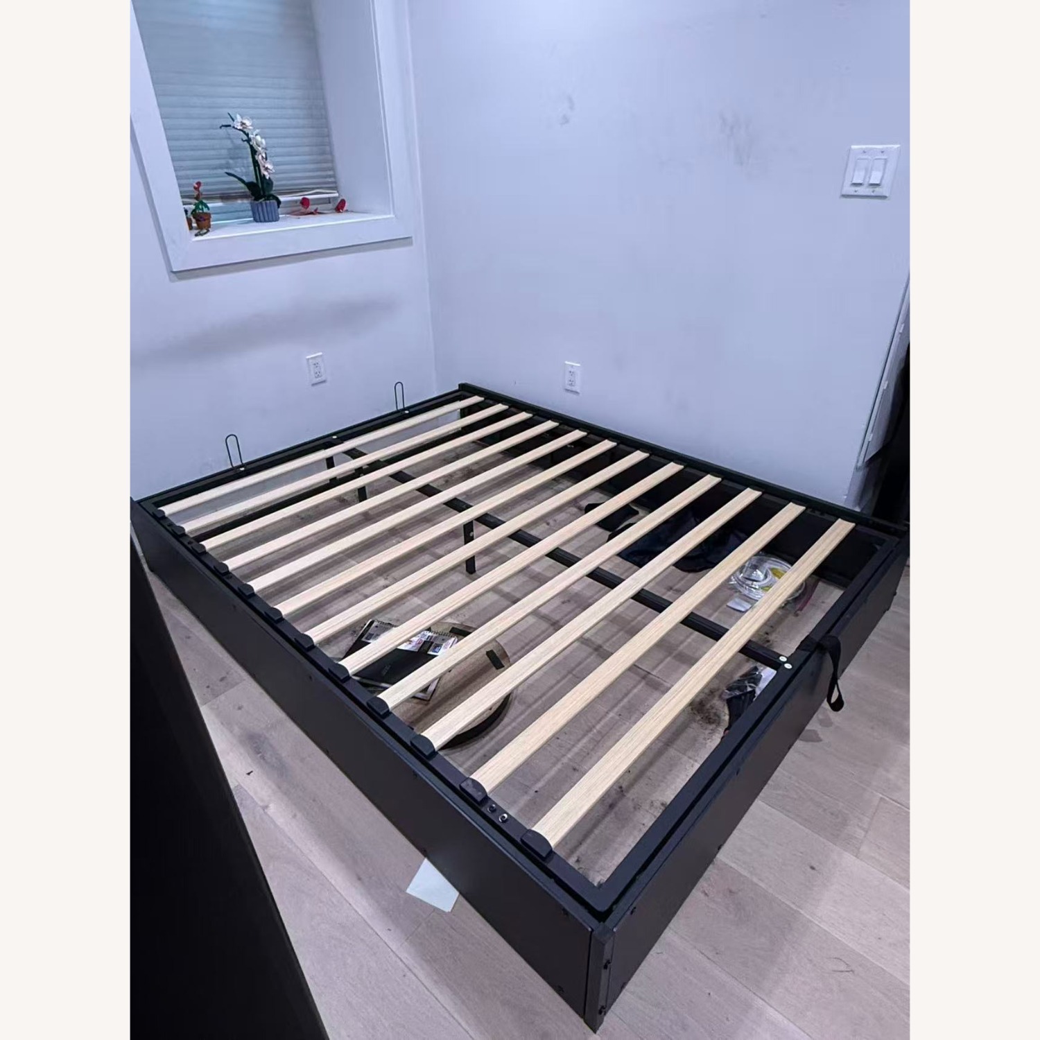 Black Wood Lift Up Storage Queen Bed - image-1