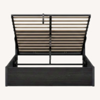 Black Wood Lift Up Storage Queen Bed