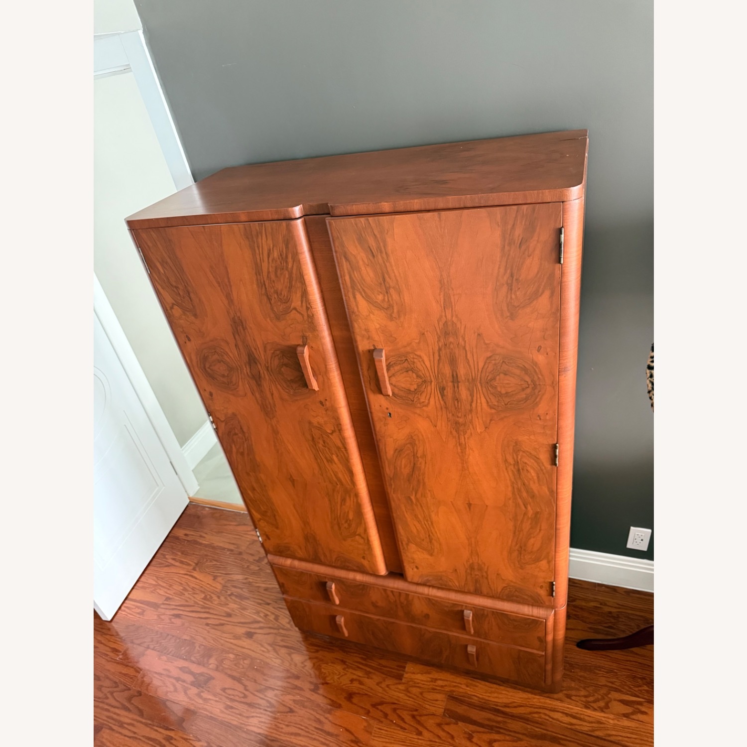 1920s/1930s Vintage/Antique Art Deco Wood Armoire - image-14