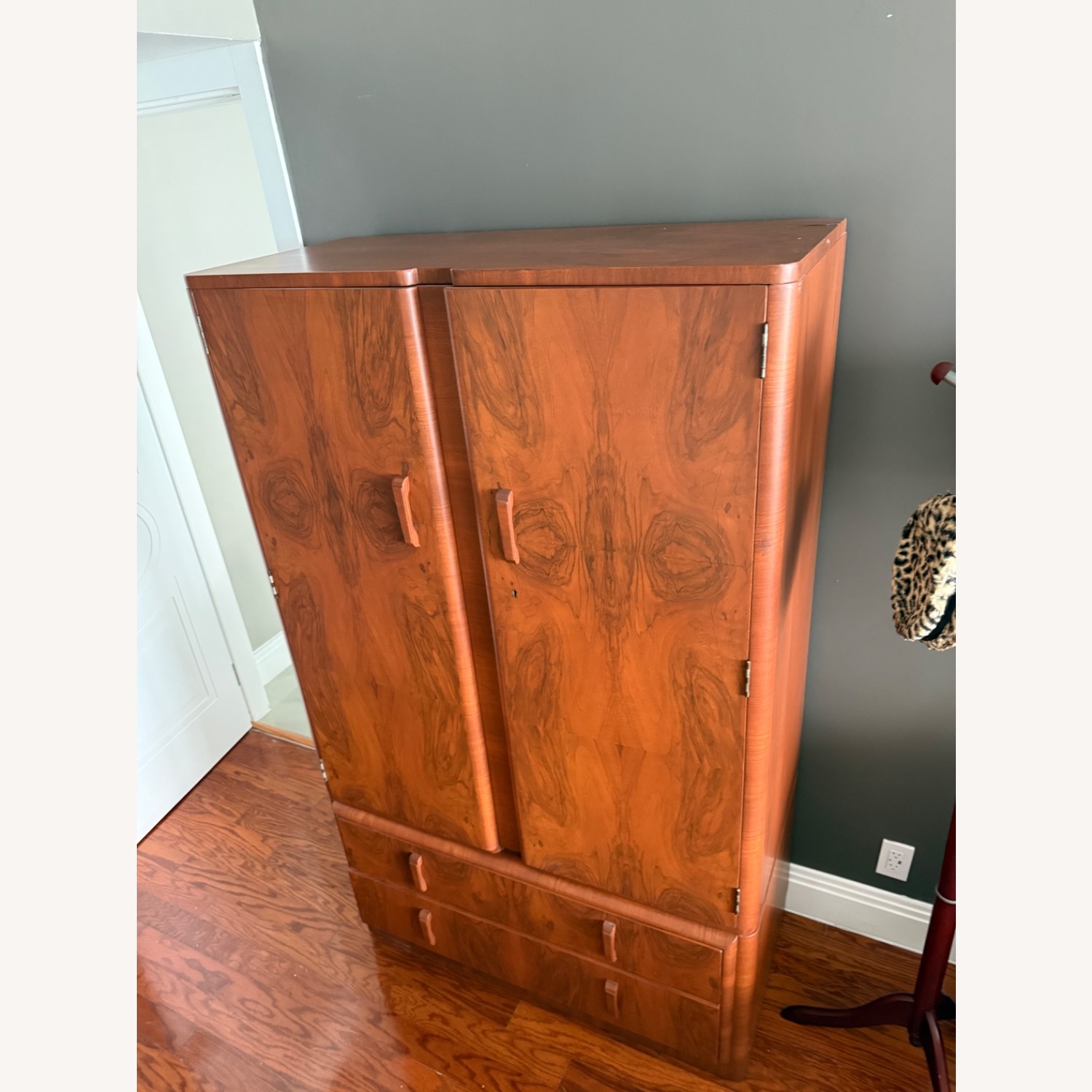 1920s/1930s Vintage/Antique Art Deco Wood Armoire - image-15