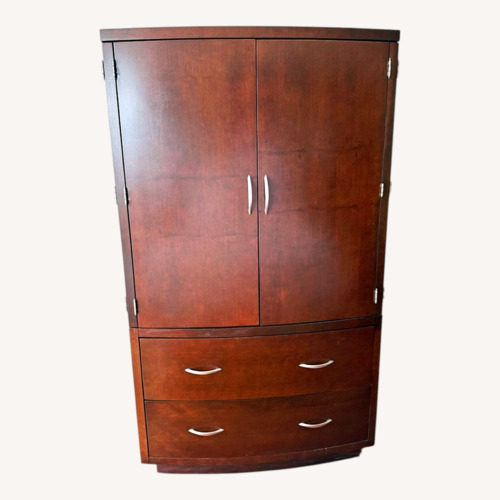 Used Modern Art Deco-Inspired Wood Armoire for sale on AptDeco