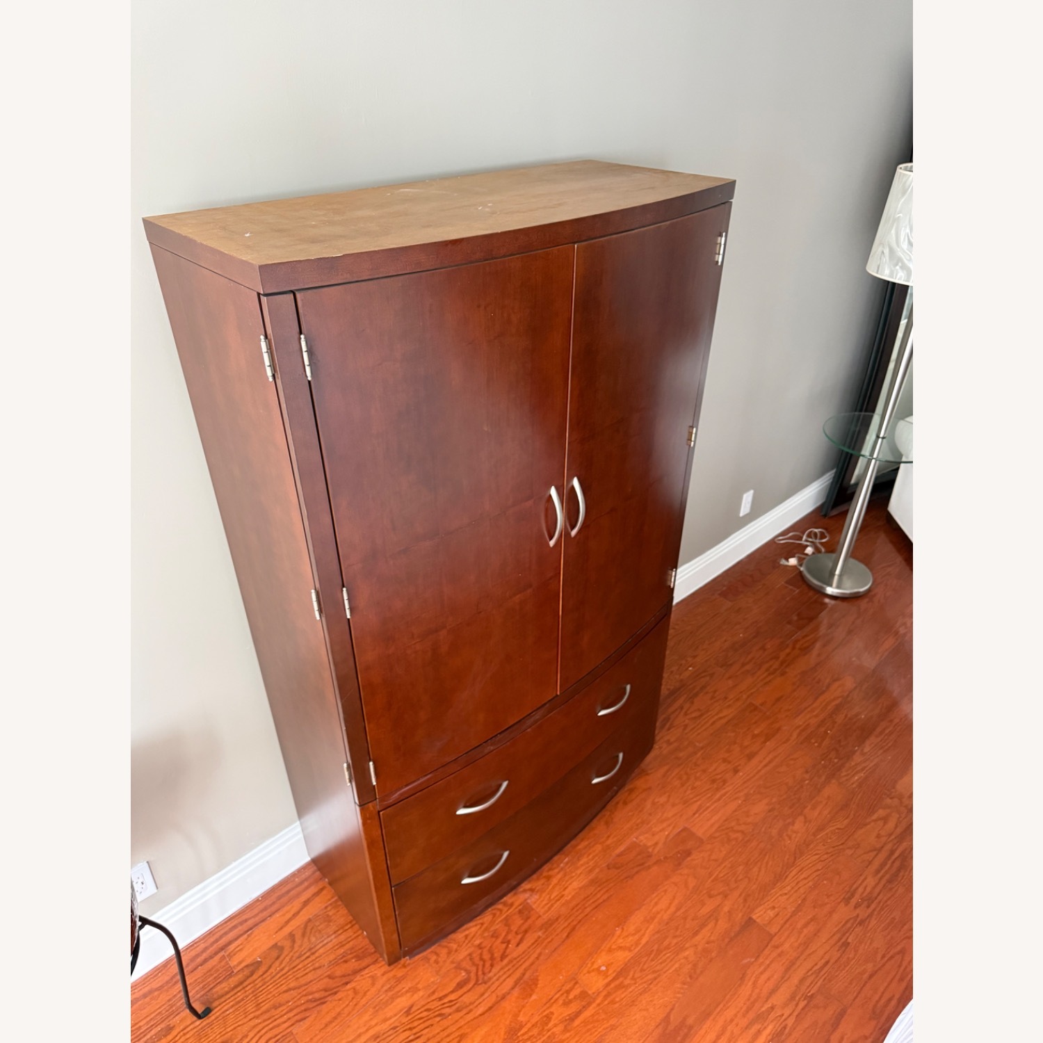 Modern Art Deco-Inspired Wood Armoire - image-9