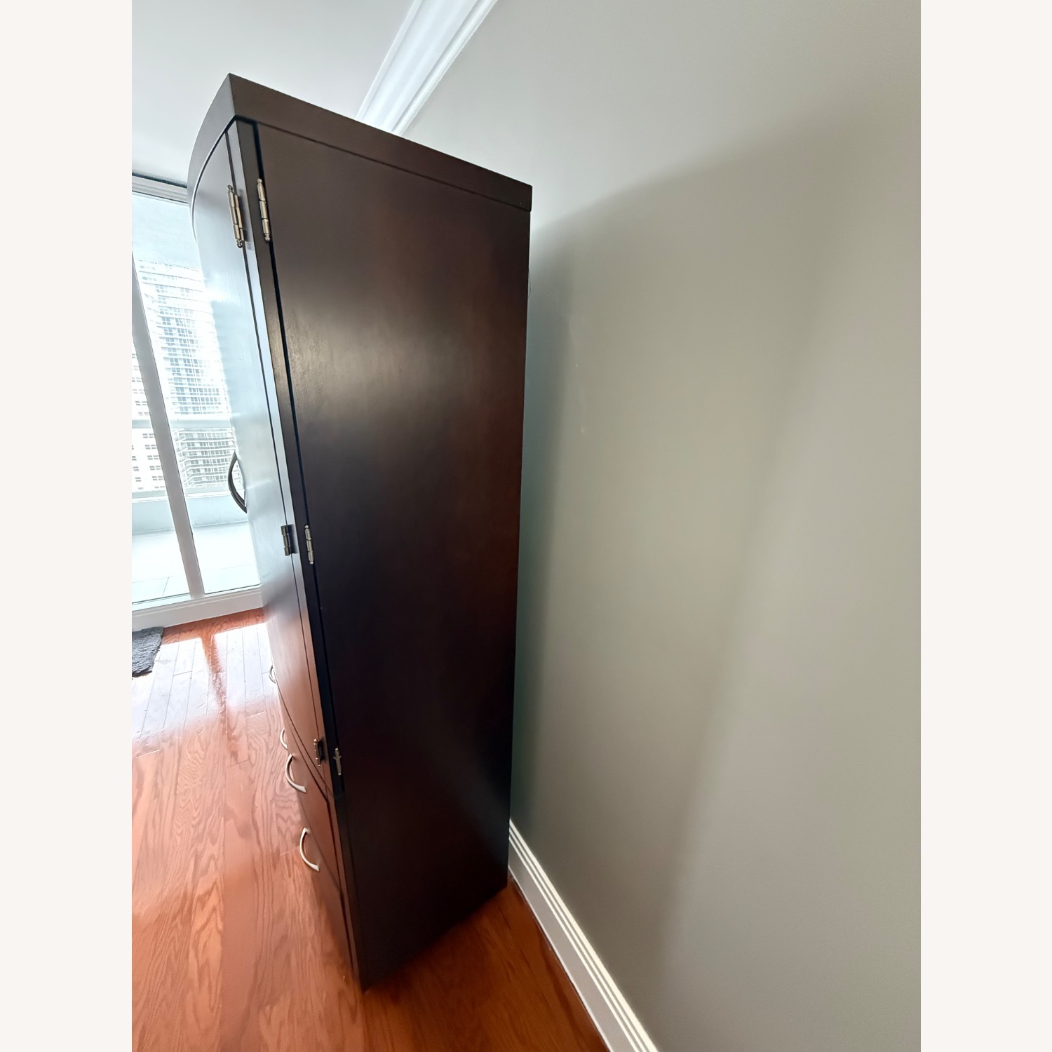 Modern Art Deco-Inspired Wood Armoire - image-3
