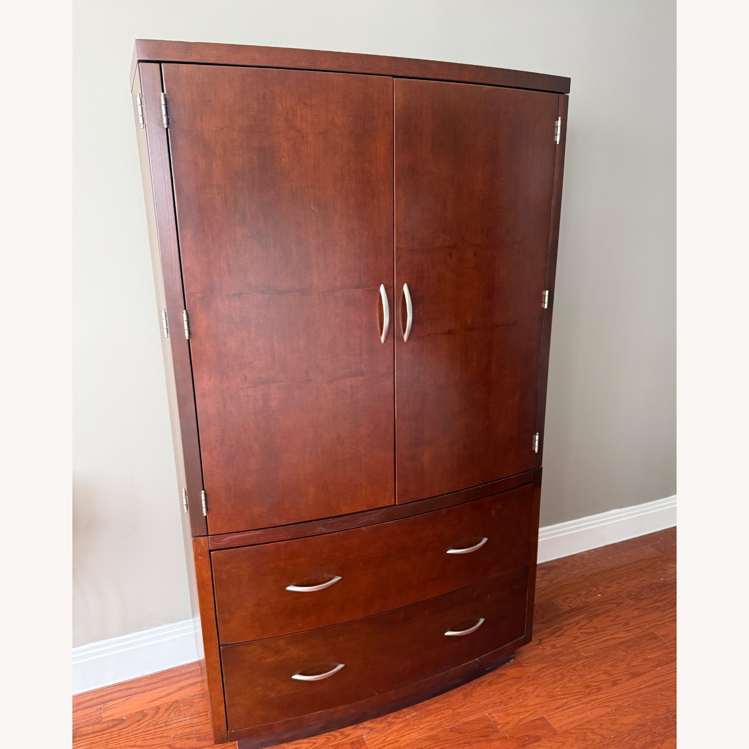 Modern Art Deco-Inspired Wood Armoire - image-4