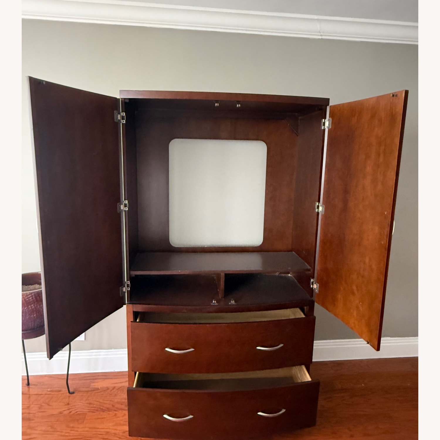 Modern Art Deco-Inspired Wood Armoire - image-6