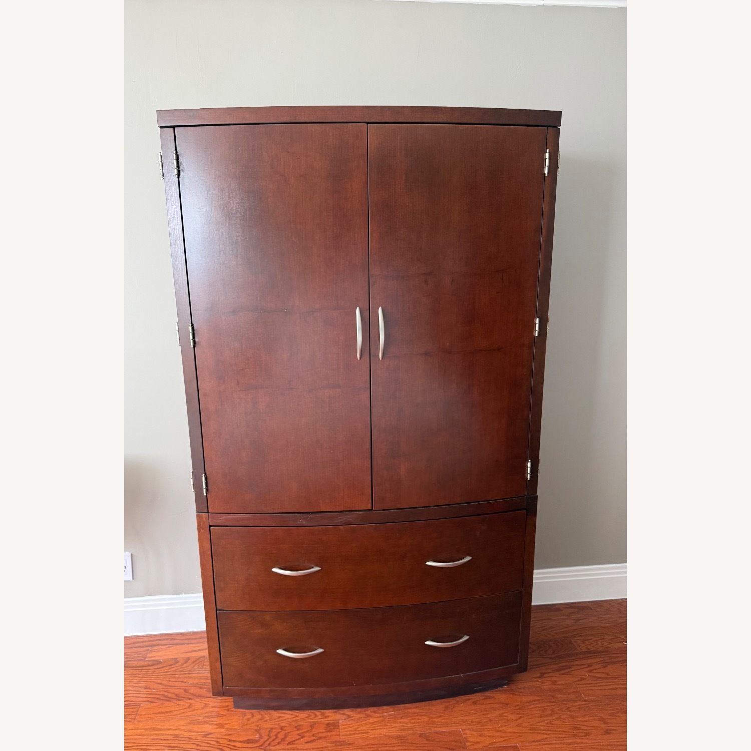 Modern Art Deco-Inspired Wood Armoire - image-1