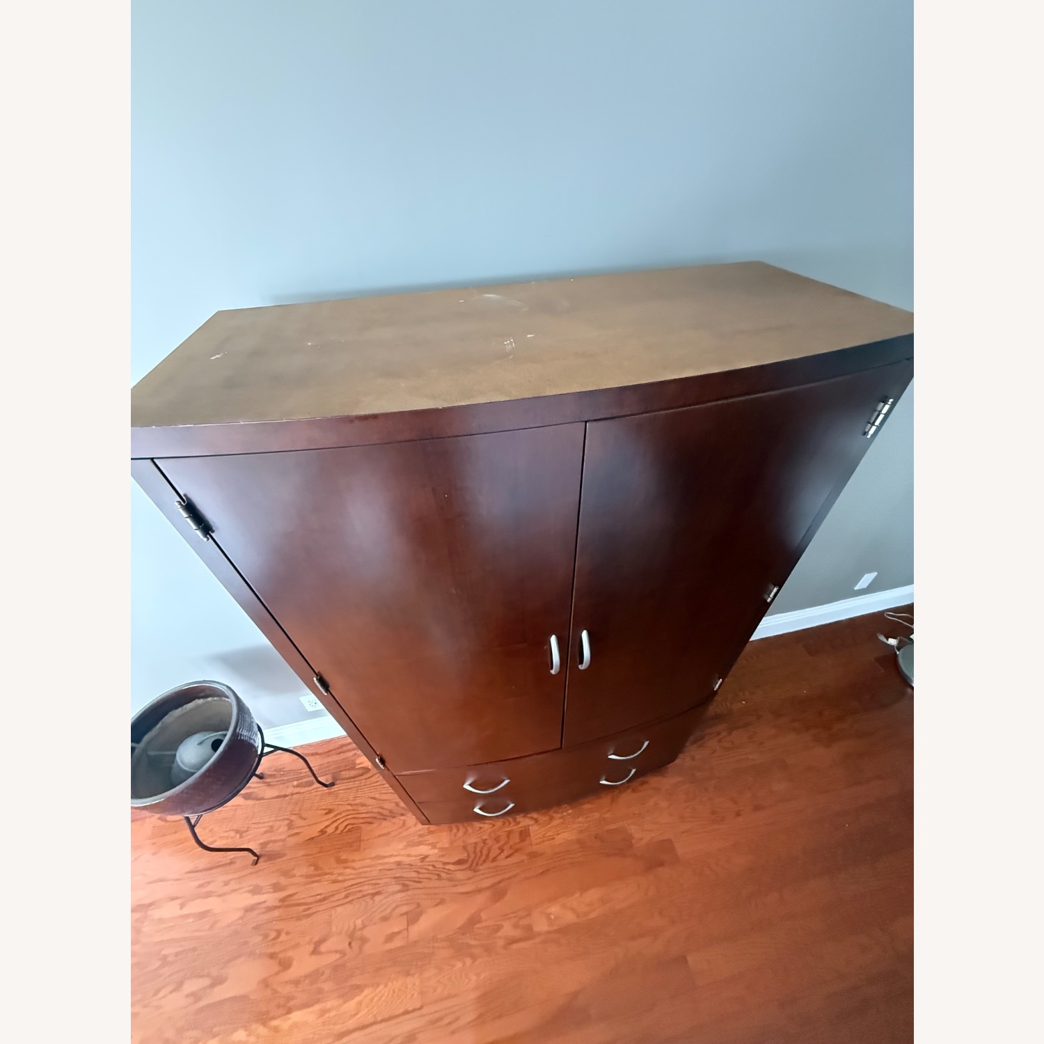 Modern Art Deco-Inspired Wood Armoire - image-10