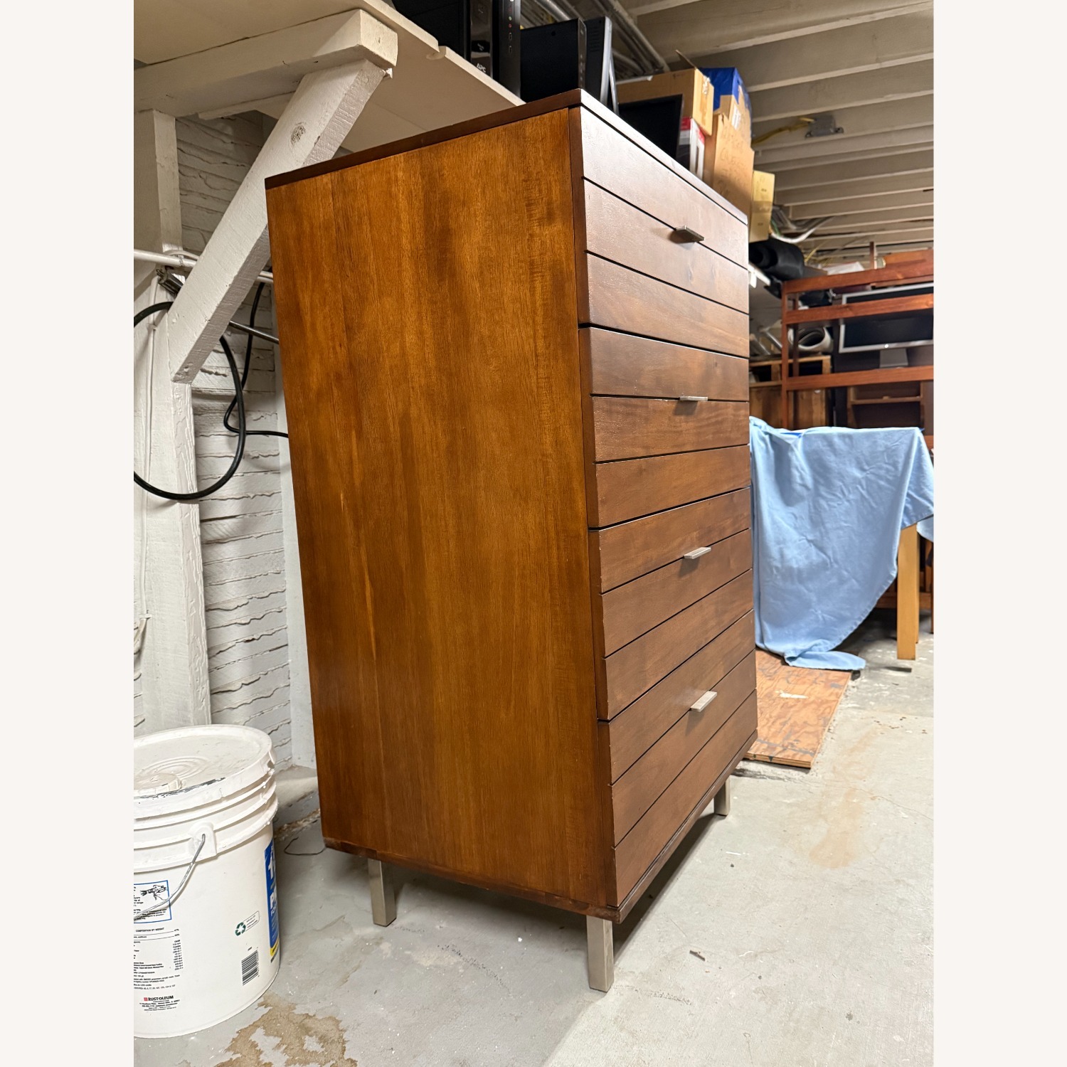CB2 Dark Brown Linear Tall Chest - image-3