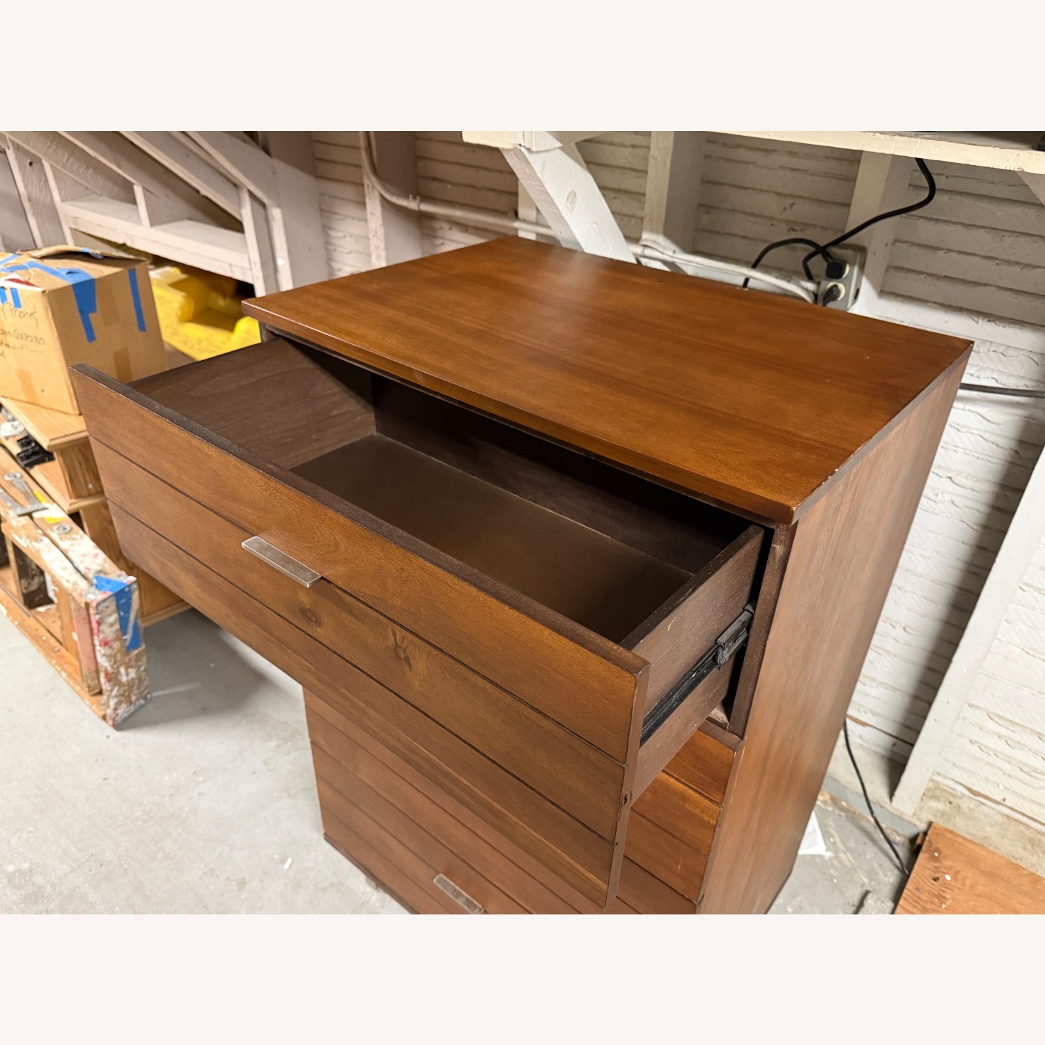 CB2 Dark Brown Linear Tall Chest - image-4