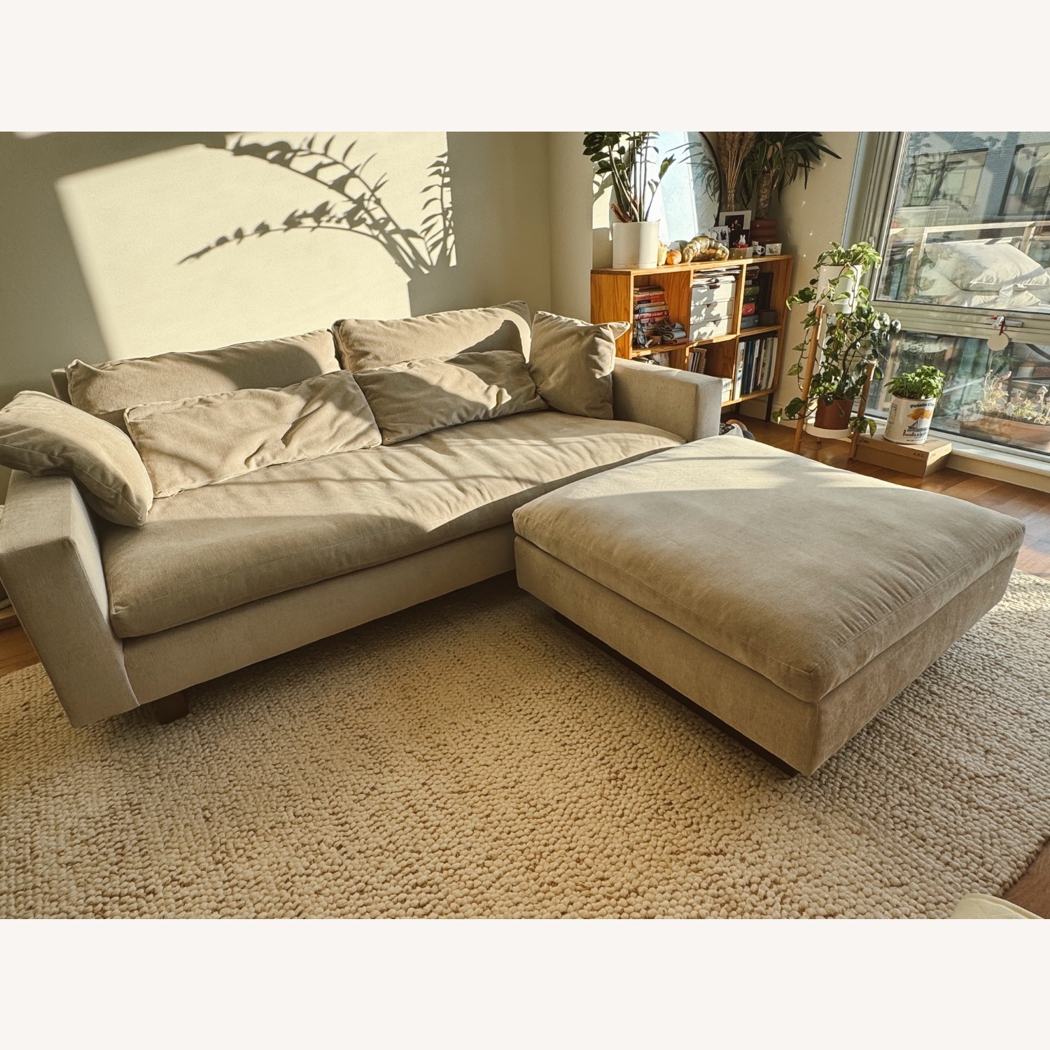 West Elm Harmony XL Bench Sofa 82” & Ottoman - image-1