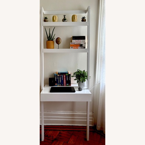 Used Crate & Barrel Sawyer White Leaning Wall Desk for sale on AptDeco