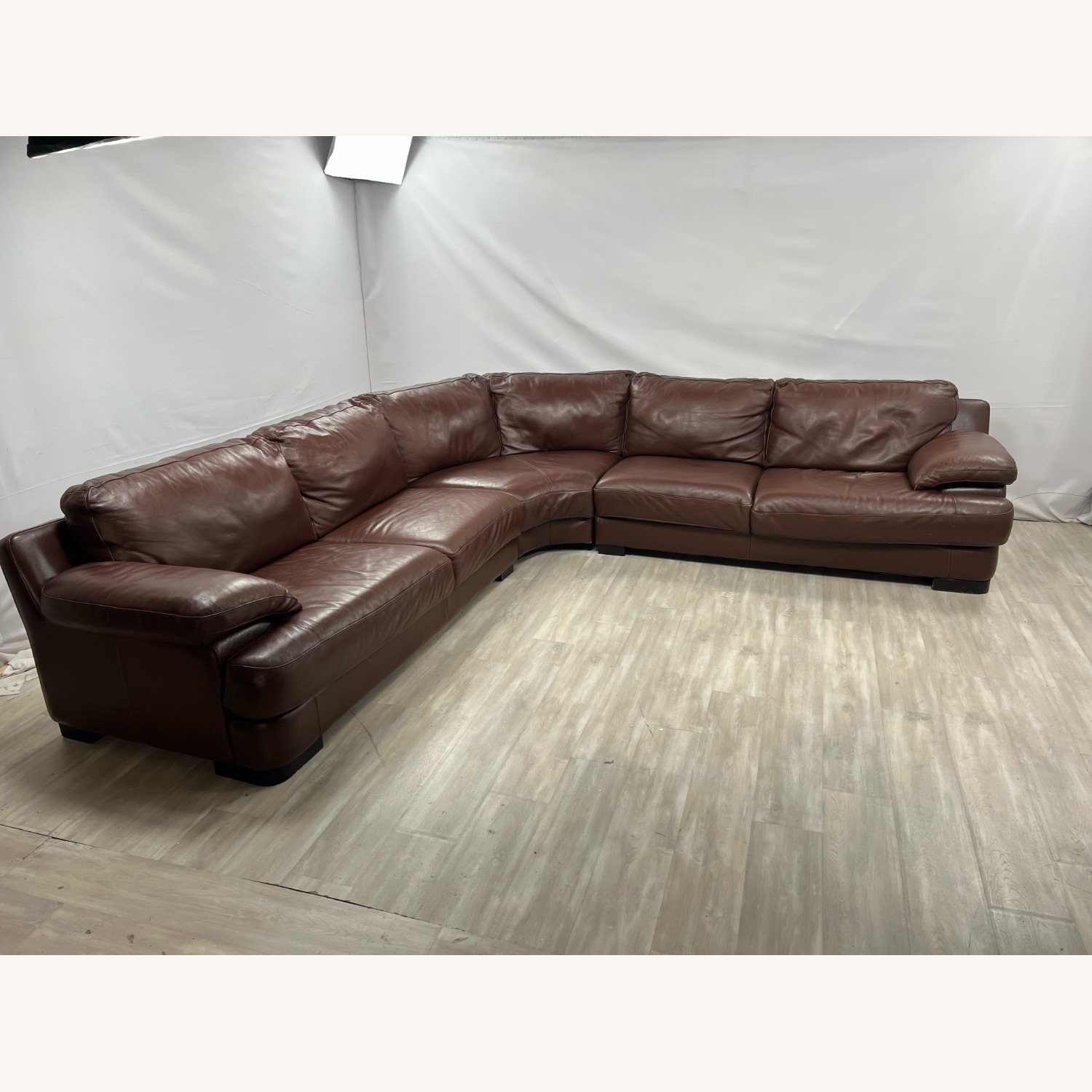 Chateau D’ Ax Brown Leather Sectional - image-1