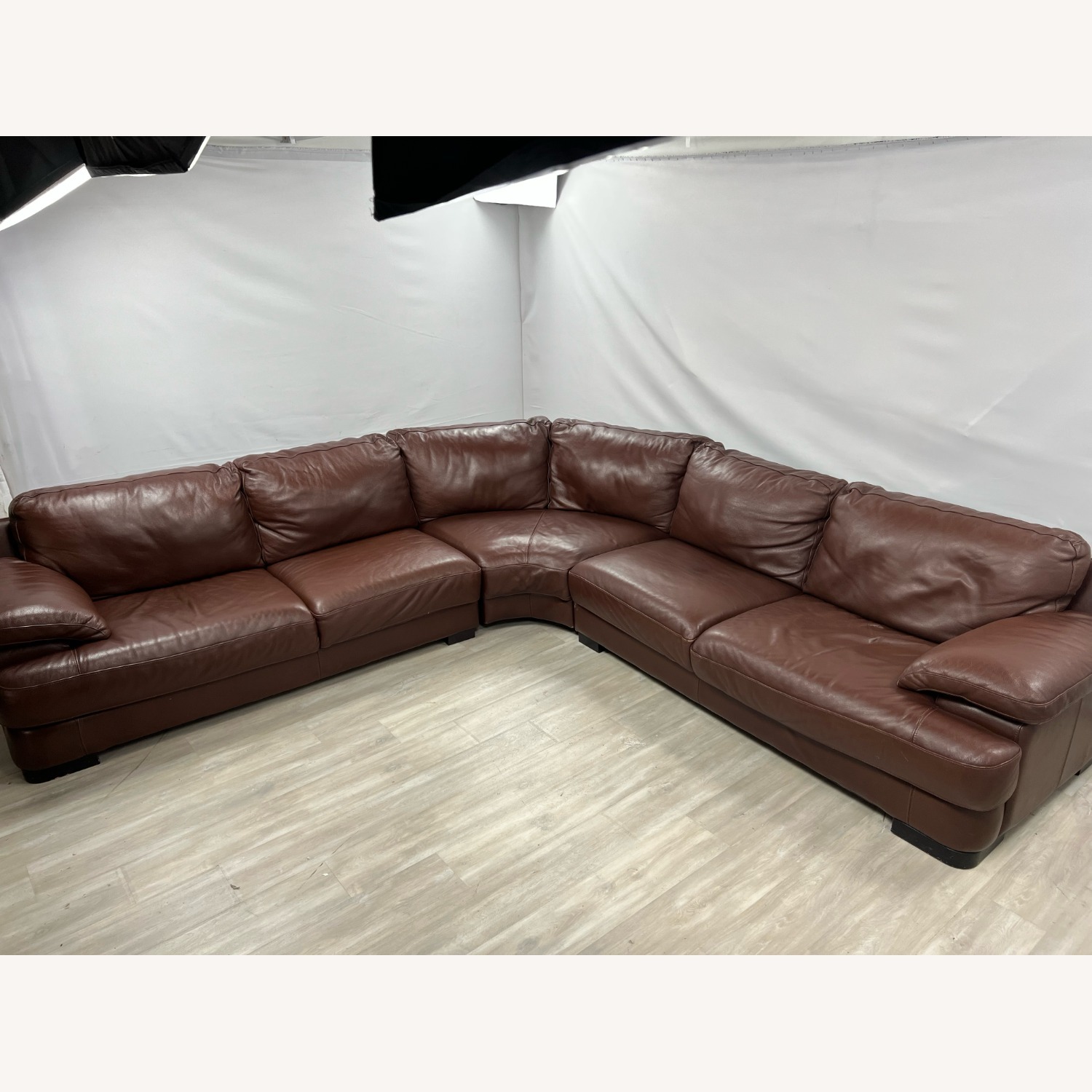 Chateau D’ Ax Brown Leather Sectional - image-3