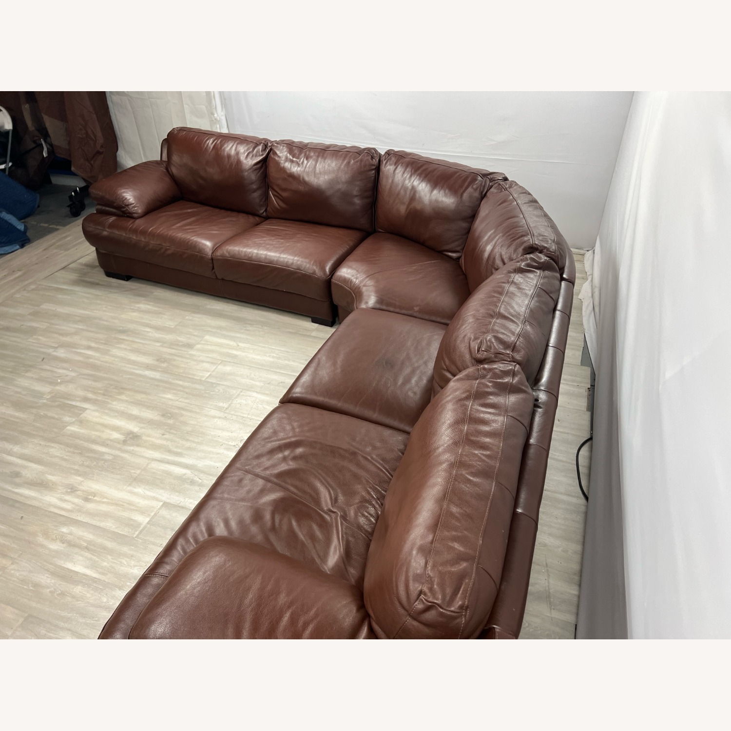 Chateau D’ Ax Brown Leather Sectional - image-4