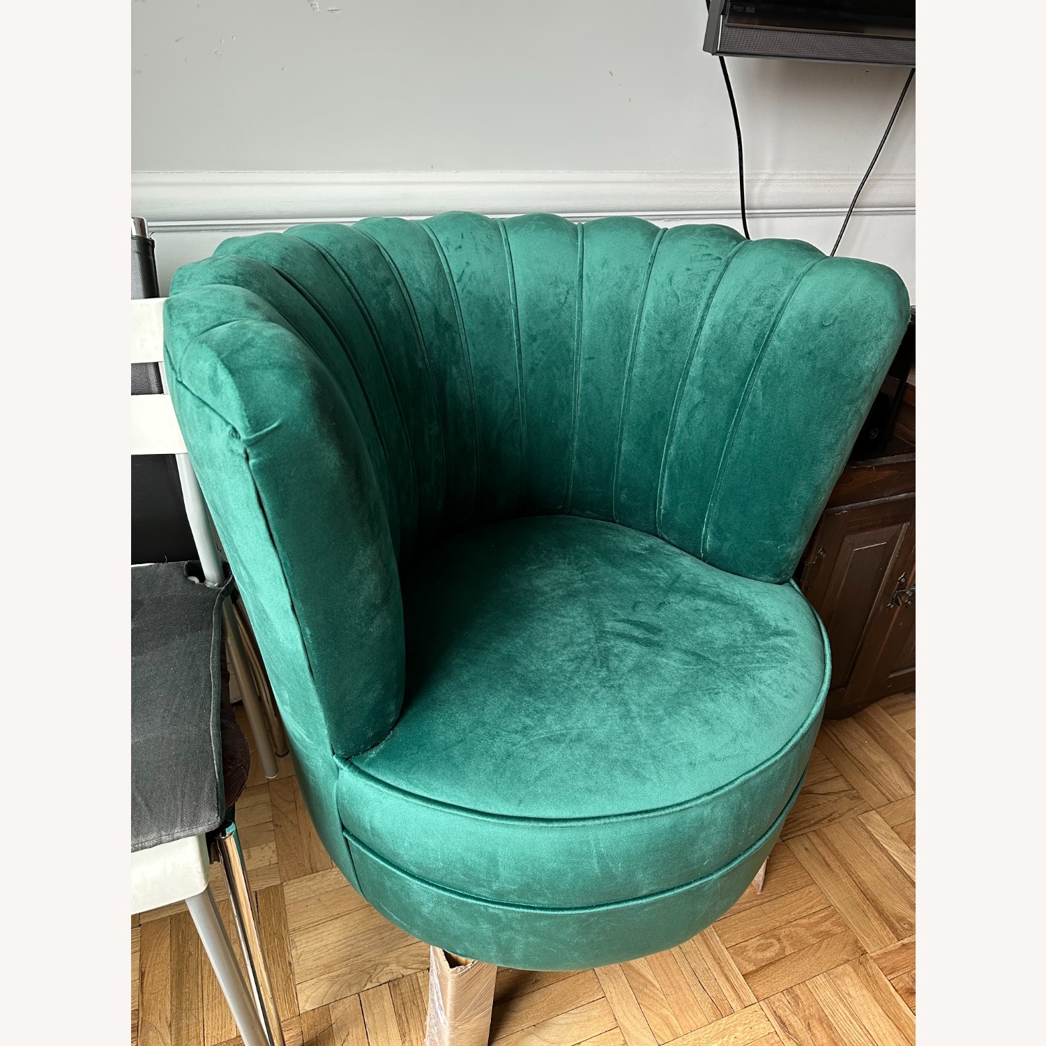 Green Velvet Armchair - image-2