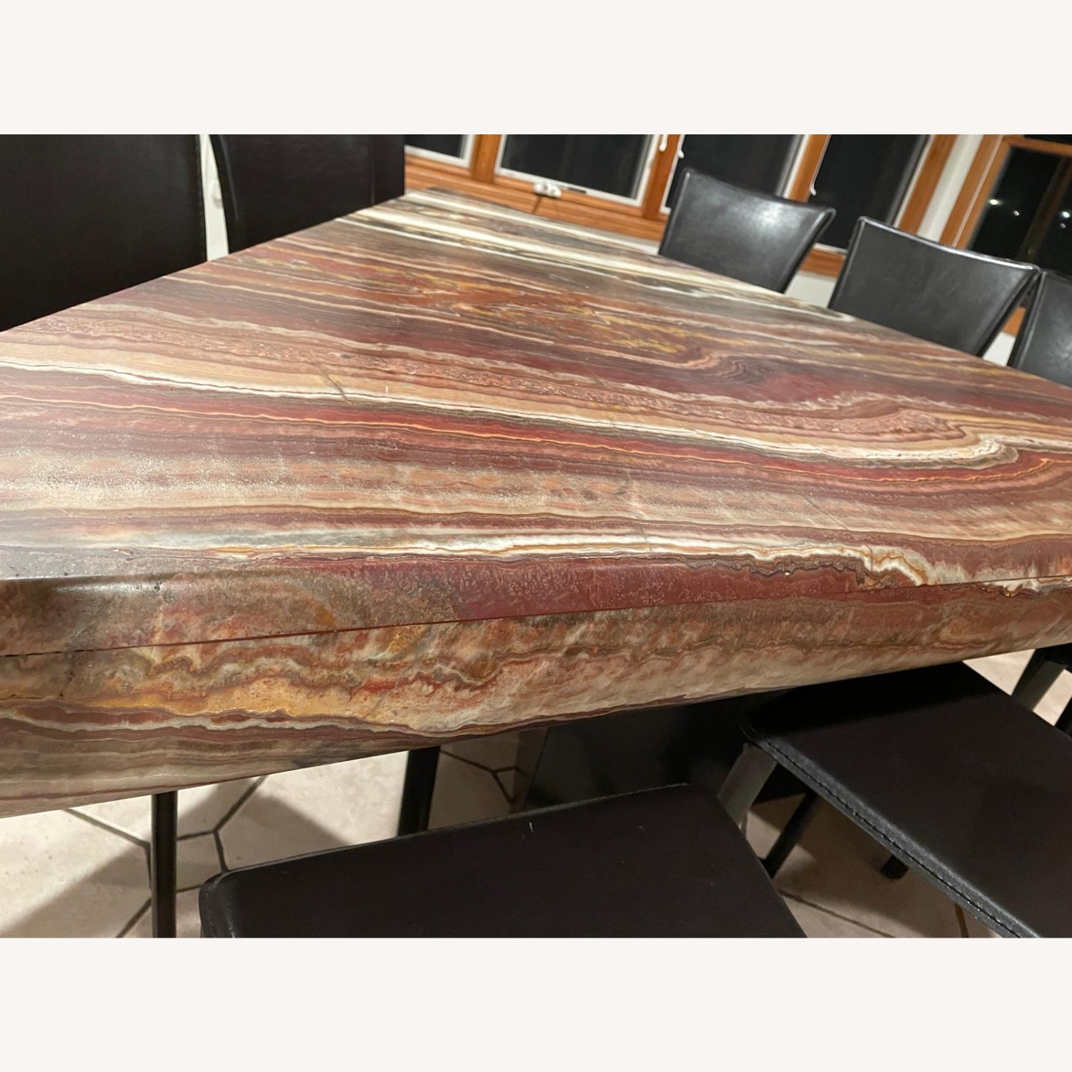 Vintage/Antique Dark Brown Stone Dining Table - image-12