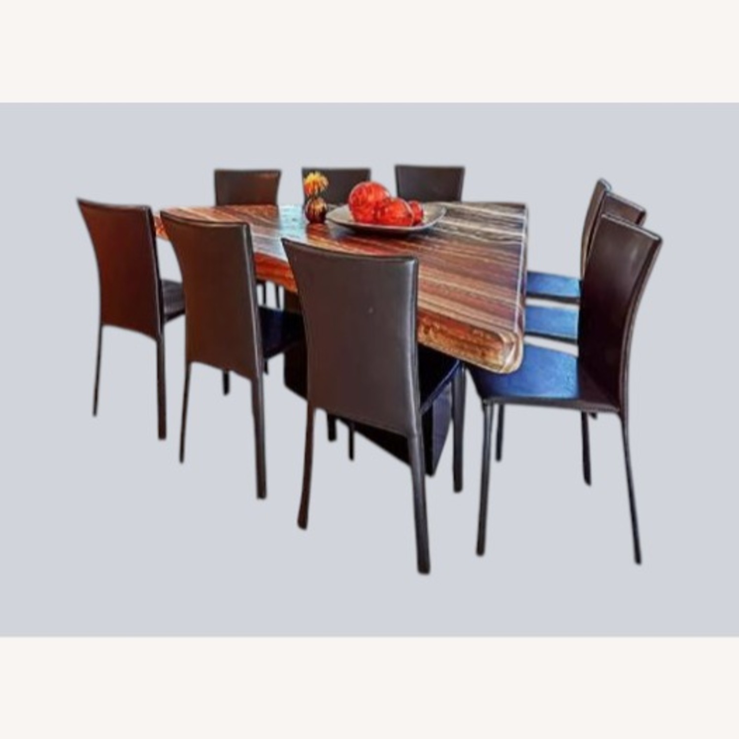 Vintage/Antique Dark Brown Stone Dining Table - image-1